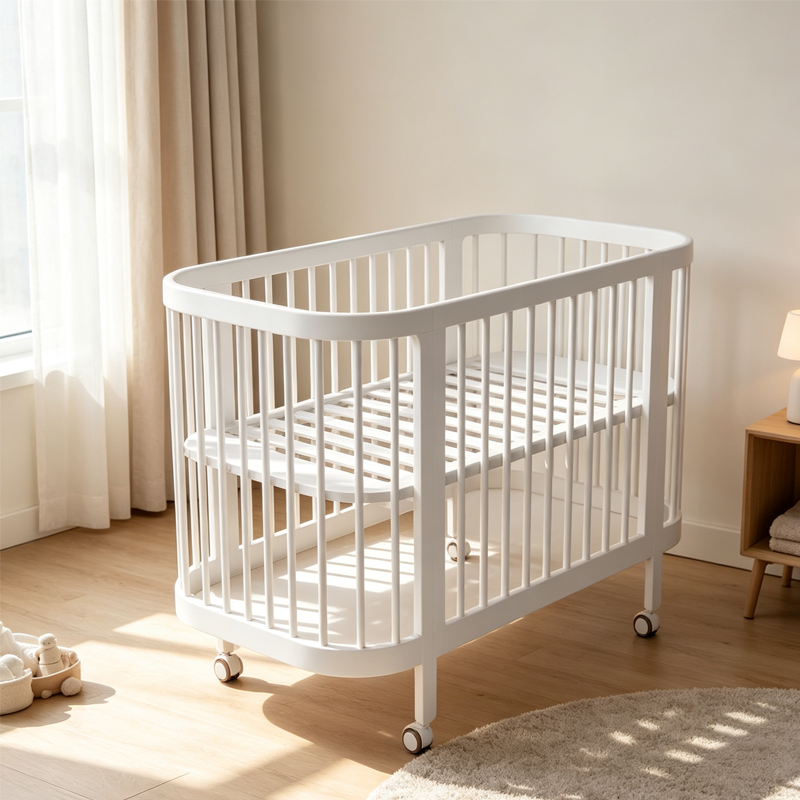 Montessori sensory oval crib（White）