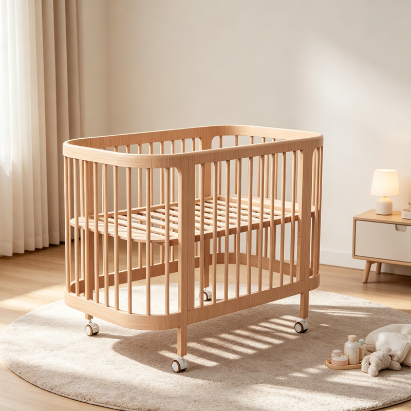 Montessori sensory oval crib（Natural）