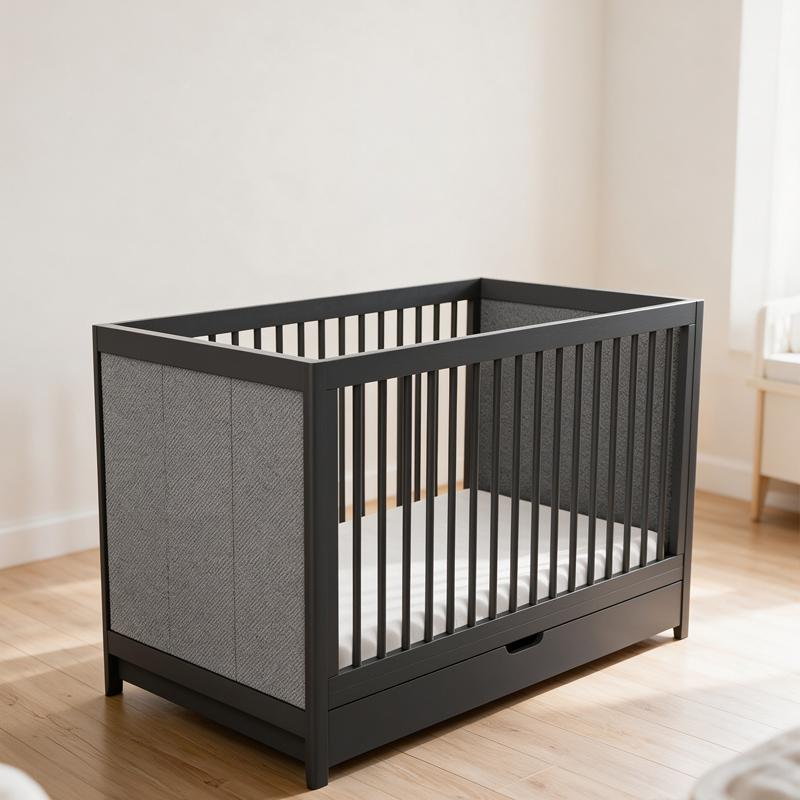 Montessori sensory rectangular crib（Black）