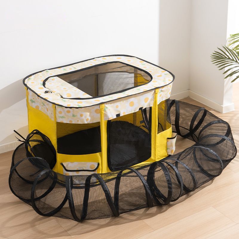 Sennl Rectangular Pet Tent With Tunnel (Yellow)