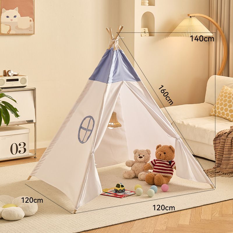 Sennl Triangle Tent With Window（White-Blue）