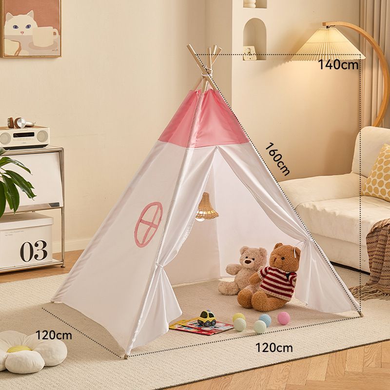Sennl Triangle Tent With Window（White-Pink）