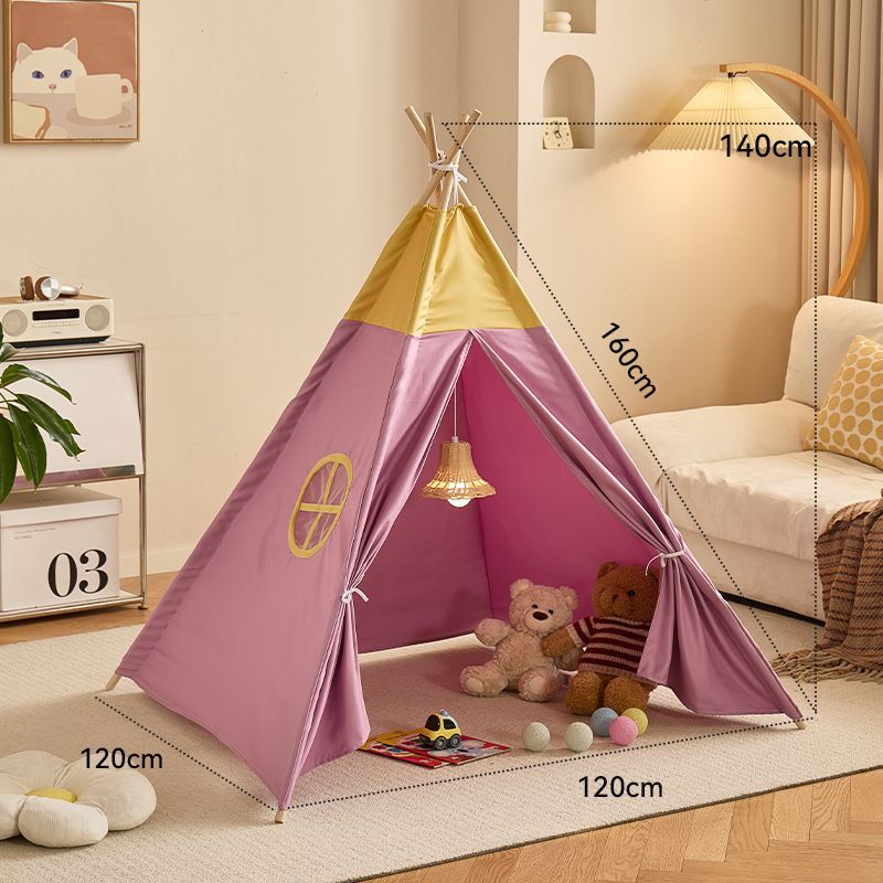 Sennl Triangle Tent With Window（Pink-Yellow）