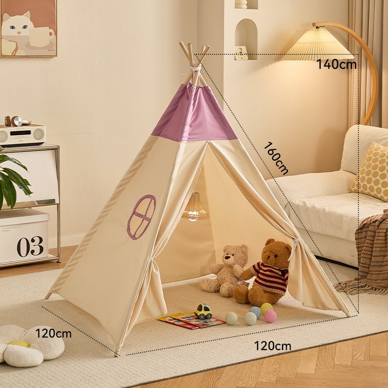 Sennl Triangle Tent With Window（Beige-Pink）