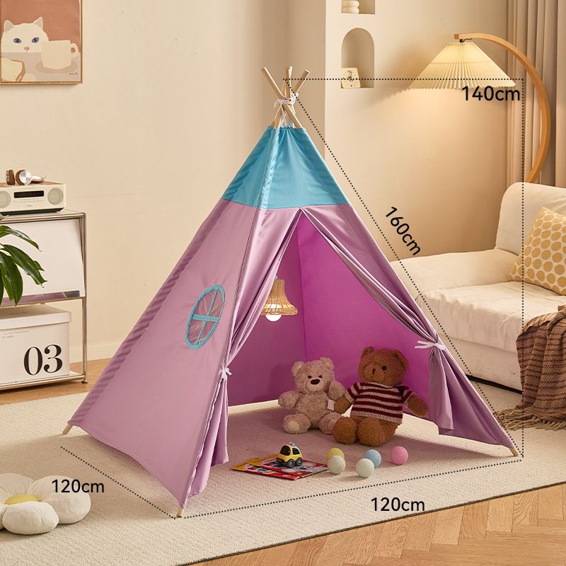Sennl Triangle Tent With Window（Pink-Blue）